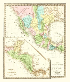 Vintage Map of Texas 1836