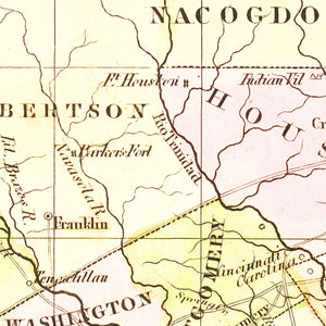 Vintage Map of Texas 1842