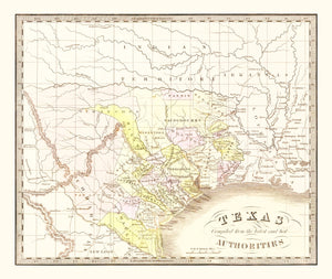 Vintage Map of Texas 1842