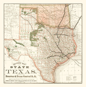 Vintage Map of Texas 1877