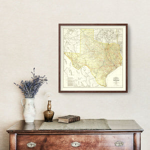 Vintage Railroad Map of Texas 1912