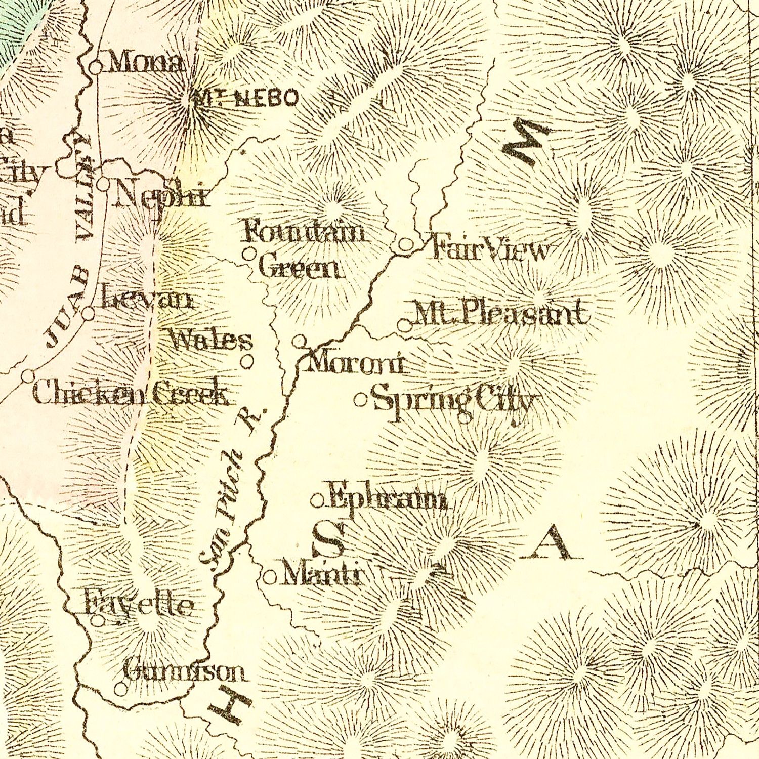 Vintage Map of Utah 1876