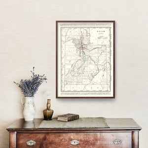 Vintage Map of Utah 1895