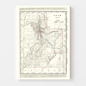 Vintage Map of Utah 1895