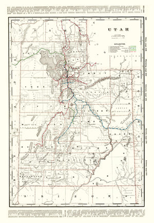 Vintage Map of Utah 1895