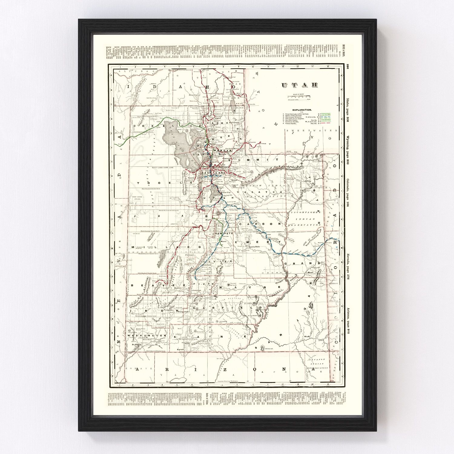 Vintage Map of Utah 1895