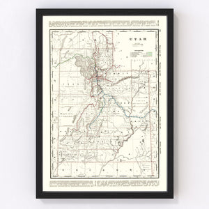Vintage Map of Utah 1895