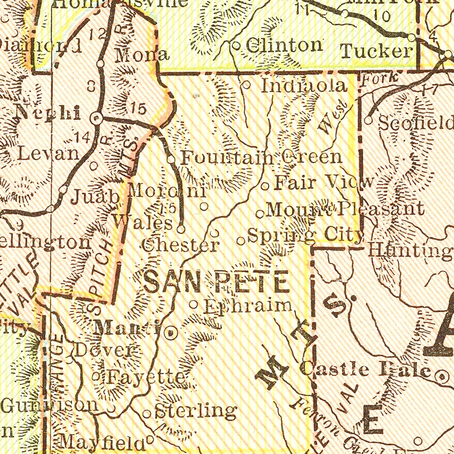 Vintage Map of Utah 1899