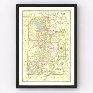 Vintage Map of Utah 1899