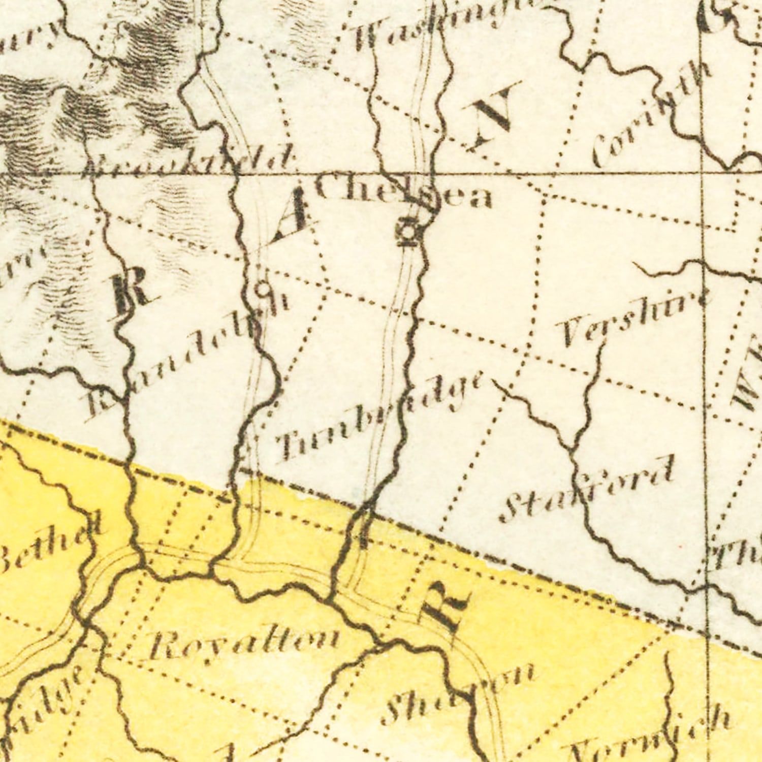 Vintage Map of Vermont 1823