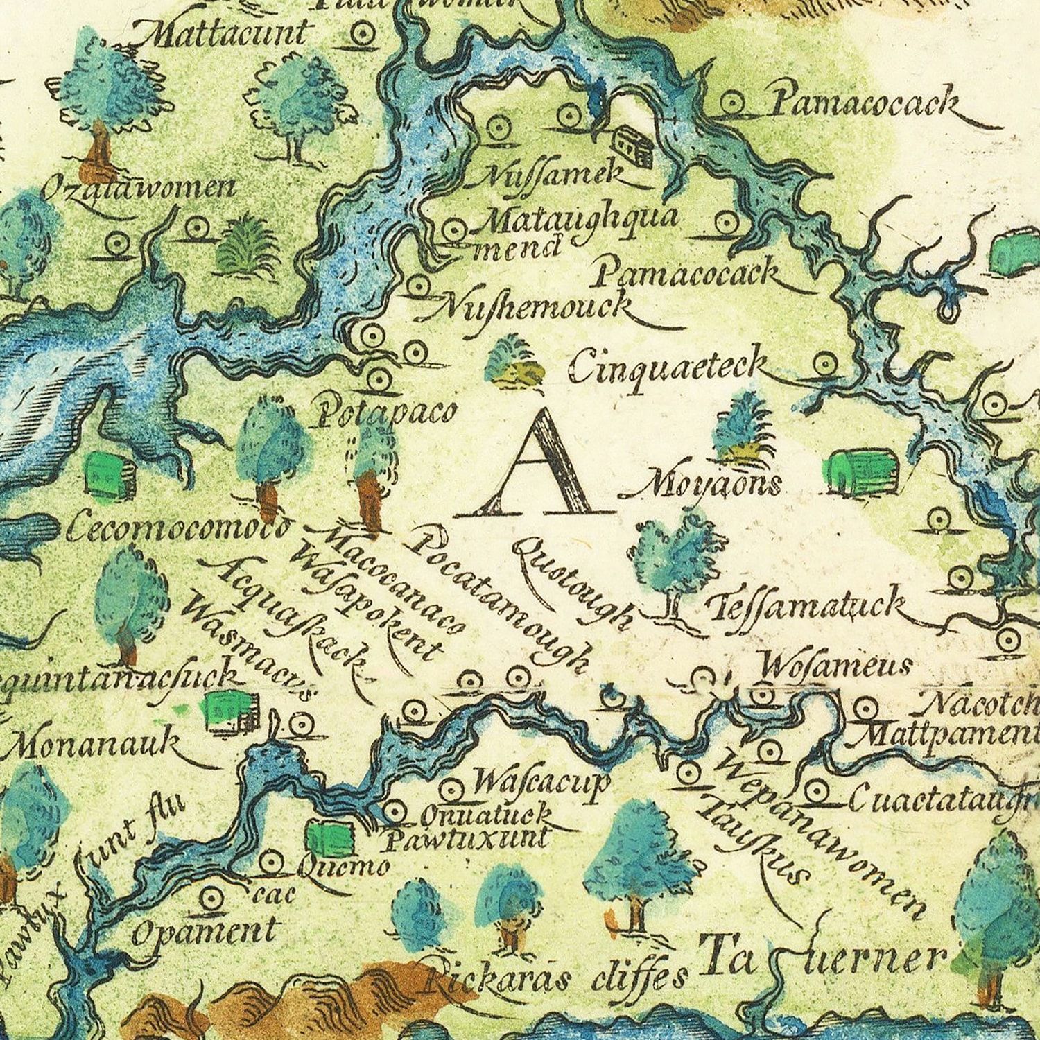 Vintage Map of Virginia 1612