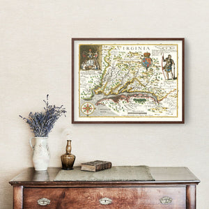 Vintage Map of Virginia 1627