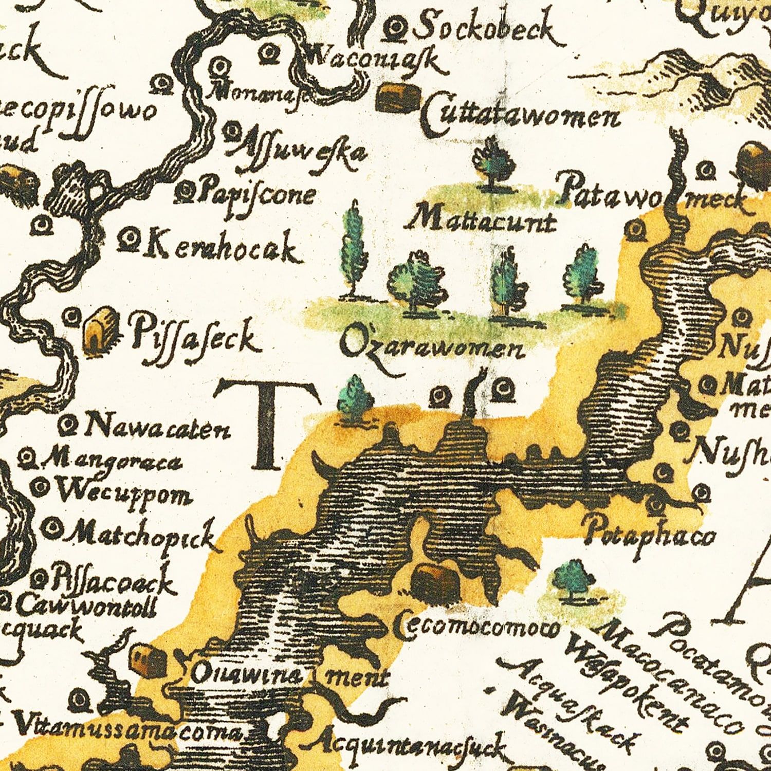 Vintage Map of Virginia 1627