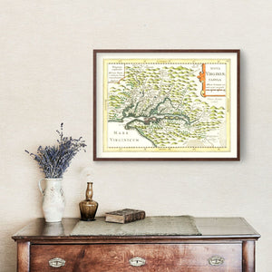Vintage Map of Virginia 1630