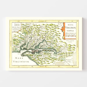Vintage Map of Virginia 1630