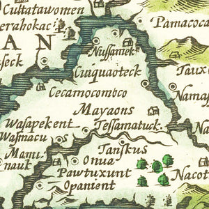 Vintage Map of Virginia 1630