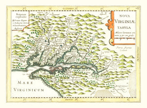 Vintage Map of Virginia 1630