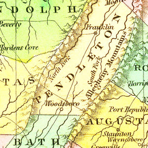 Vintage Map of Virginia 1824