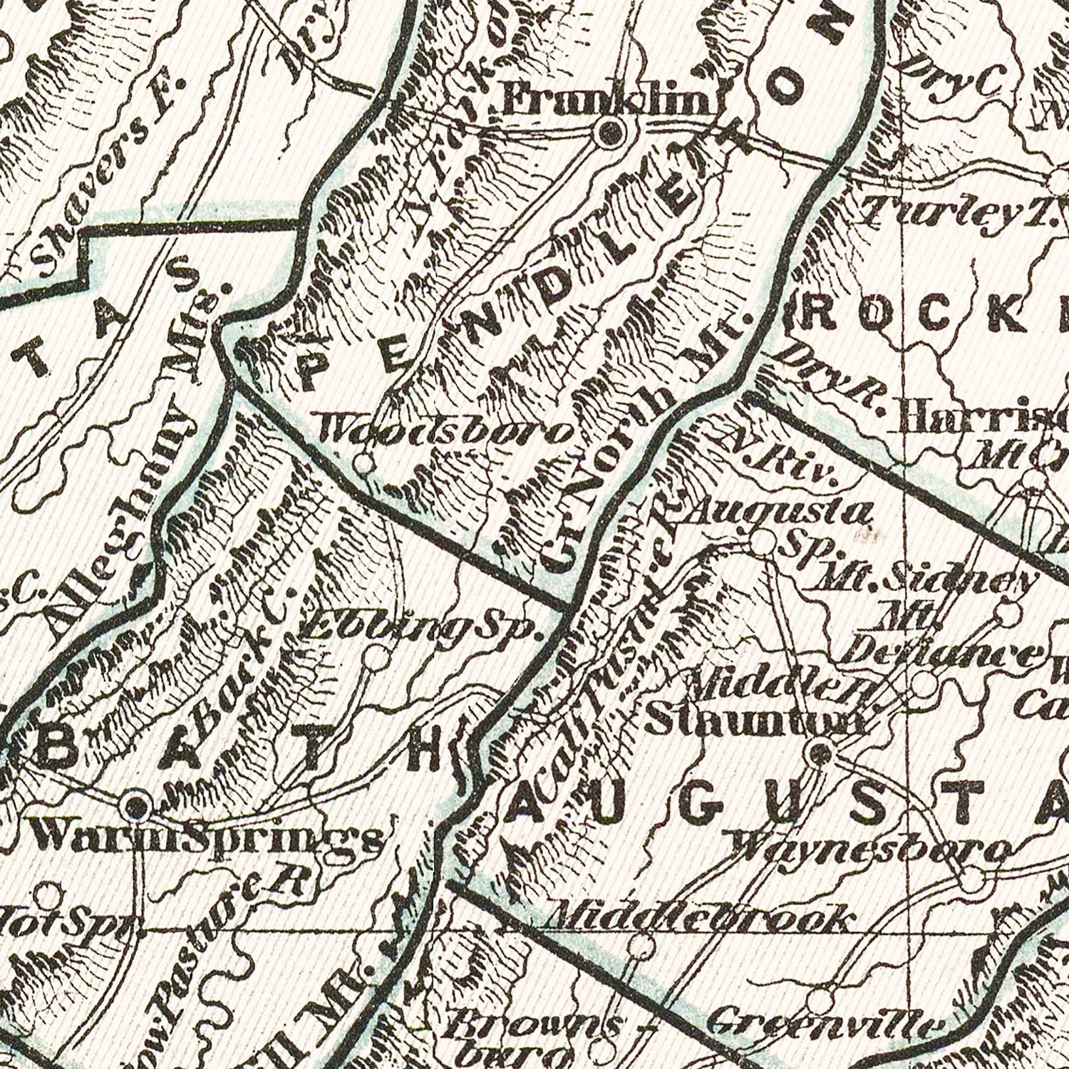 Vintage Map of Virginia 1842