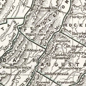 Vintage Map of Virginia 1842