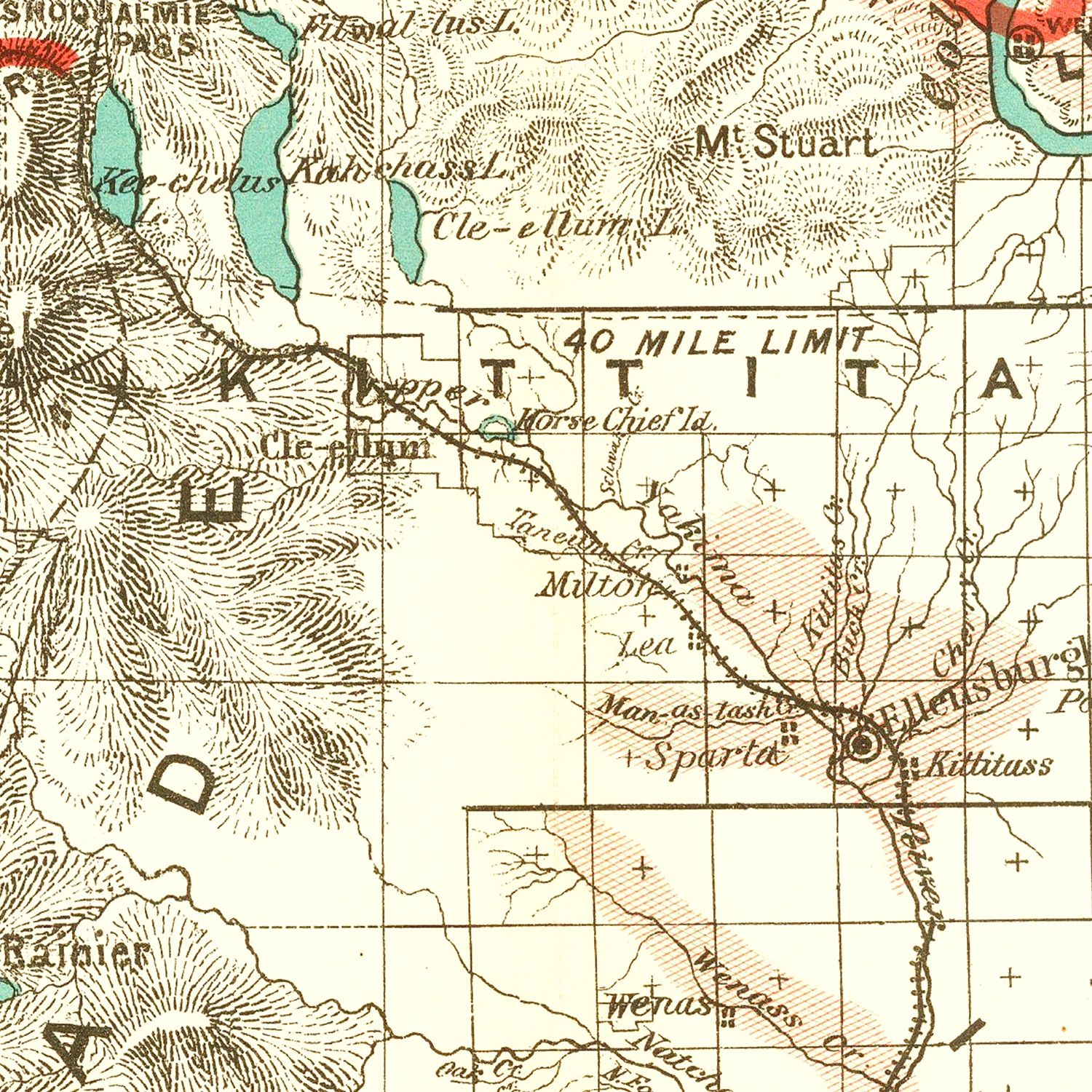 Vintage Map of Washington 1888