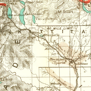 Vintage Map of Washington 1888