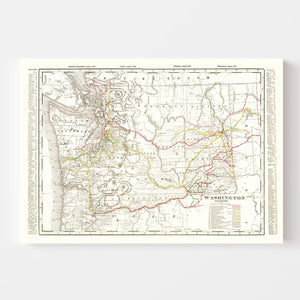 Vintage Map of Washington 1895