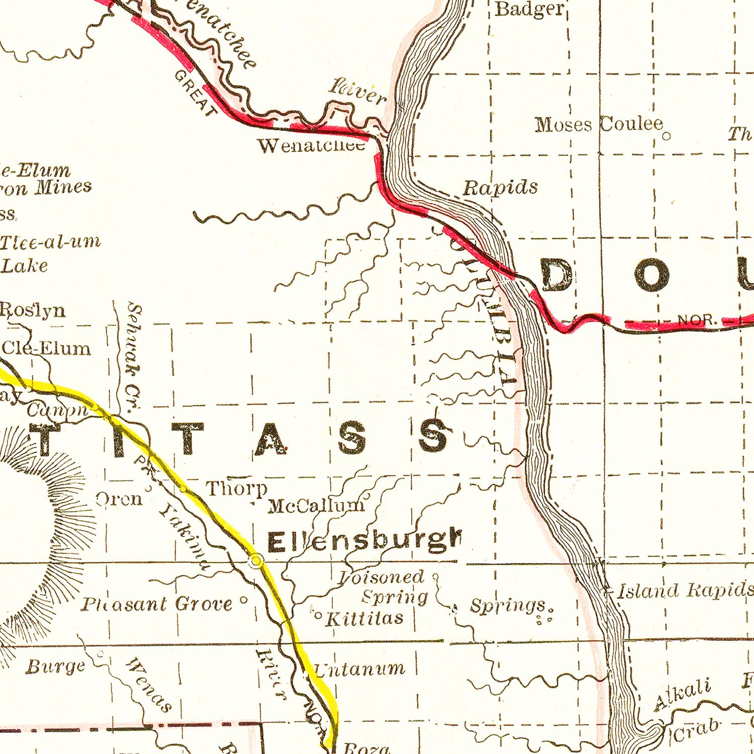 Vintage Map of Washington 1895