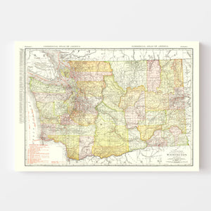 Vintage Map of Washington 1917