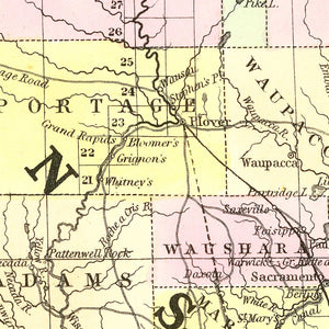 Vintage Map of Wisconsin 1854