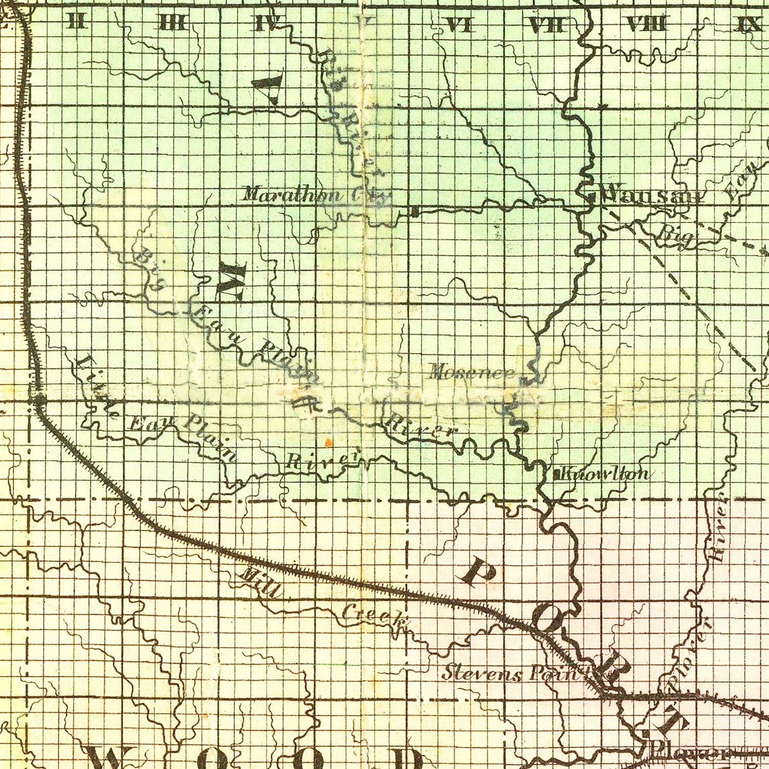 Vintage Railroad Map of Wisconsin 1873