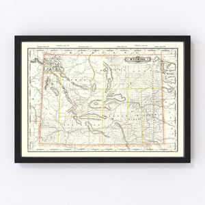 Vintage Map of Wyoming 1884
