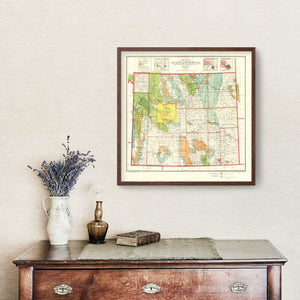 Vintage Map of Wyoming 1905