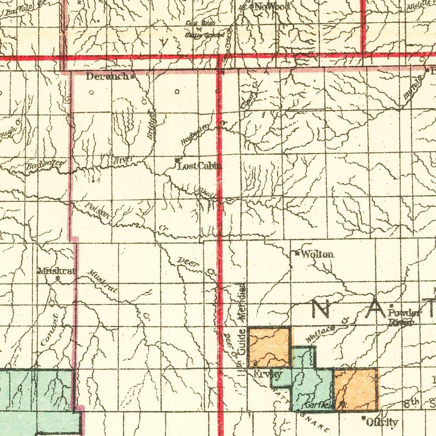 Vintage Map of Wyoming 1905