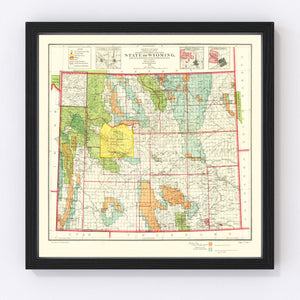 Vintage Map of Wyoming 1905