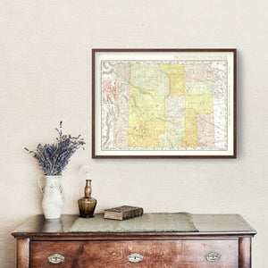 Vintage Map of Wyoming 1908