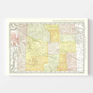 Vintage Map of Wyoming 1908