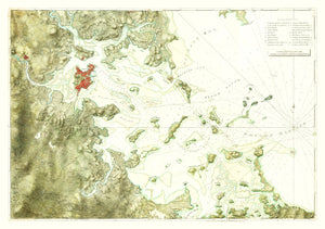 Vintage Boston Harbor Map 1775