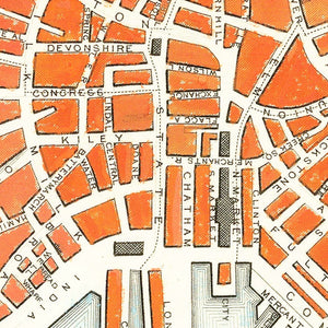 Vintage Map of Boston, Massachusetts 1851