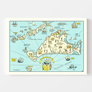 Vintage Pictorial Map of Martha's Vineyard 1930