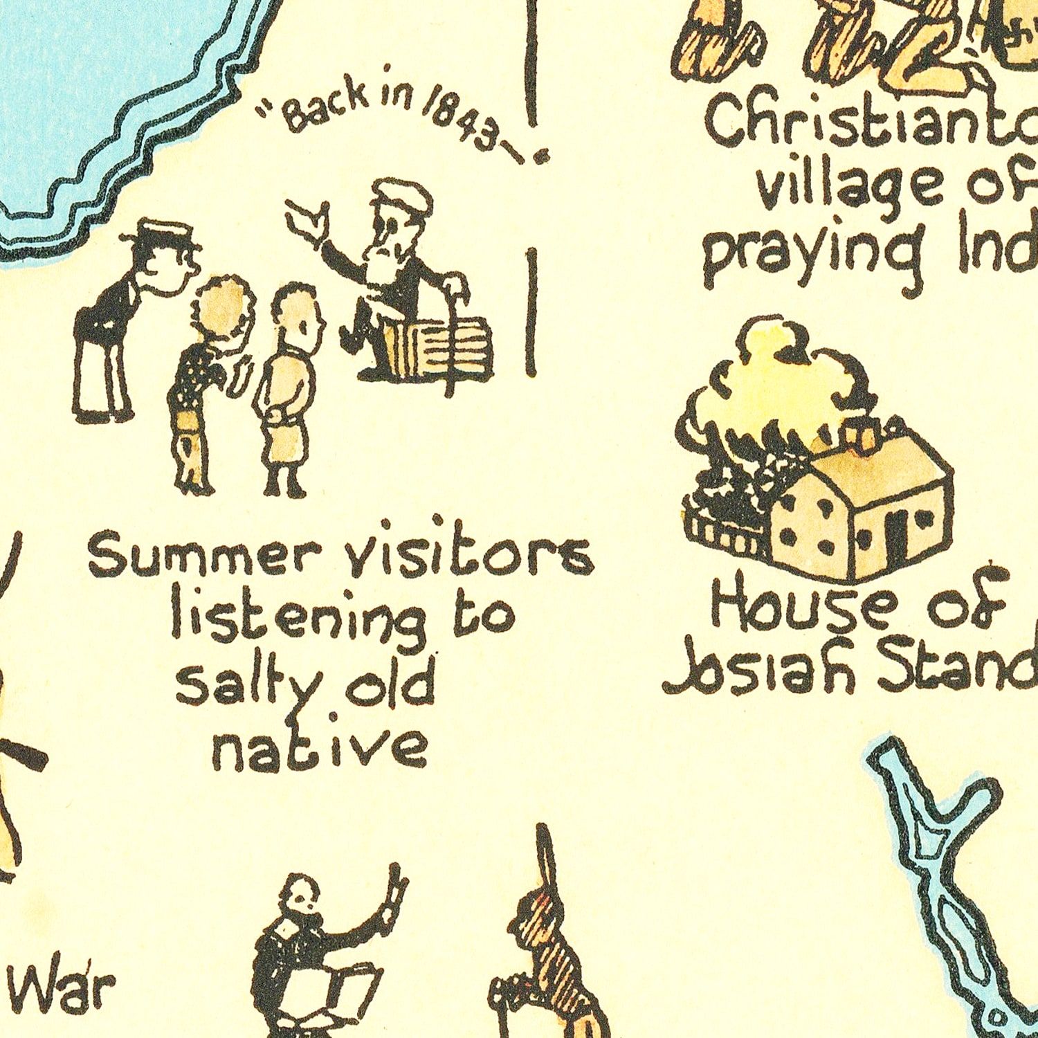 Vintage Pictorial Map of Martha's Vineyard 1930