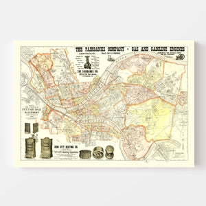 Vintage Map of Pittsburgh, Pennsylvania 1898