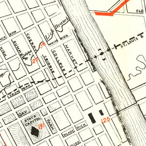 Vintage Map of Nashville, Tennessee 1879