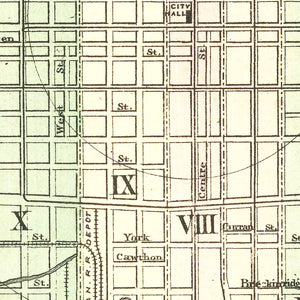 Vintage Map of Louisville, Kentucky 1875