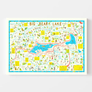 Vintage Big Bear Lake Souvenir Map 1947