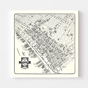 Vintage Seattle Business District Map 1904