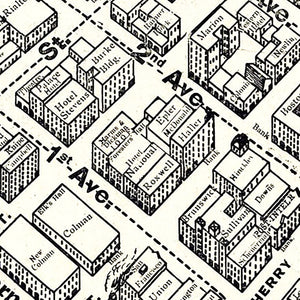 Vintage Seattle Business District Map 1904