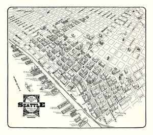 Vintage Seattle Business District Map 1904