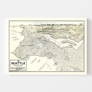 Vintage Map of Seattle, Washington 1925