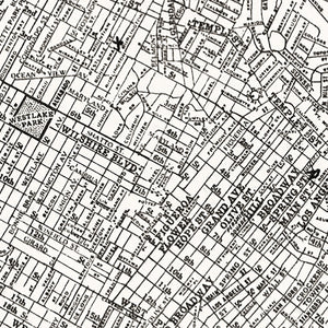Vintage Map of Los Angeles, California 1929